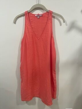 Coral Sleeveless V-Neck Women's dress